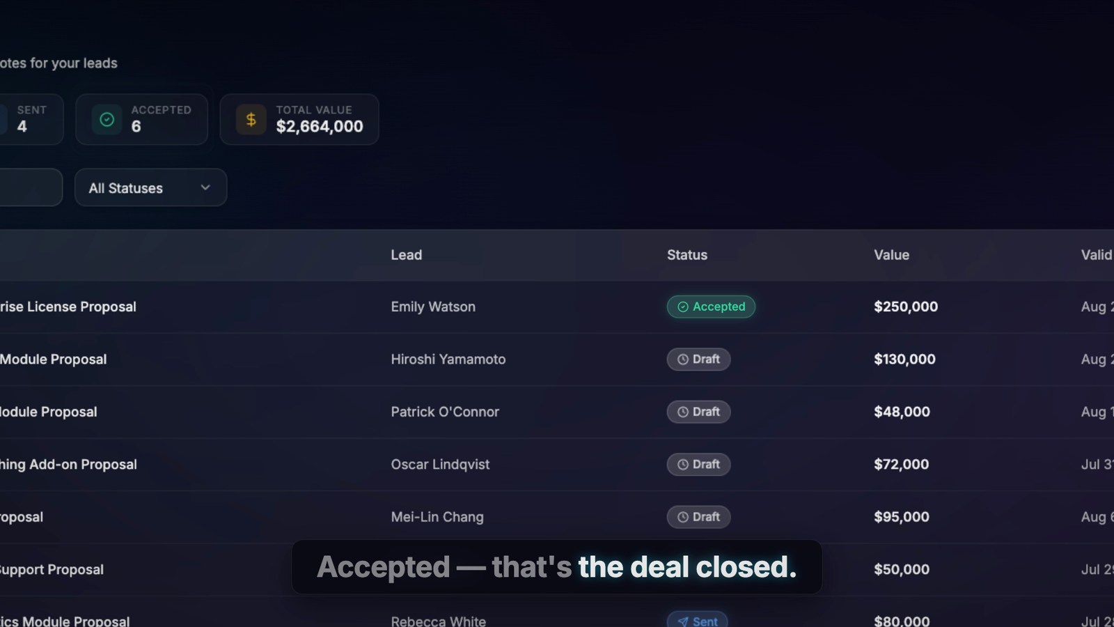 Clozo invoice with product line items and a secure customer portal payment link