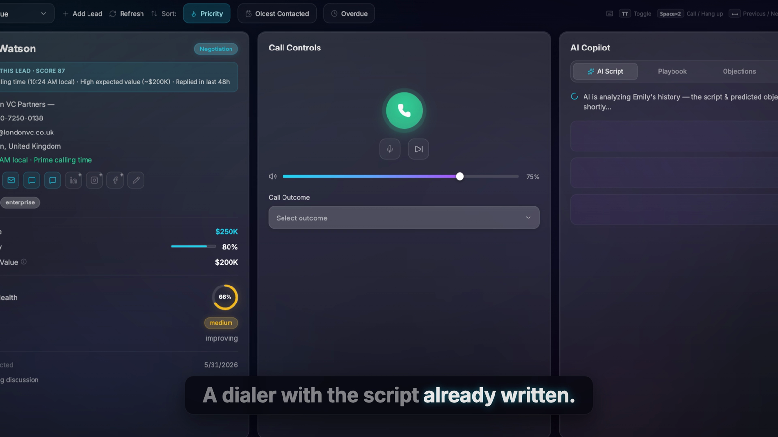 Clozo platform tour showing the dashboard, power dialer, unified AI, one-timeline inbox and revenue forecast in one product
